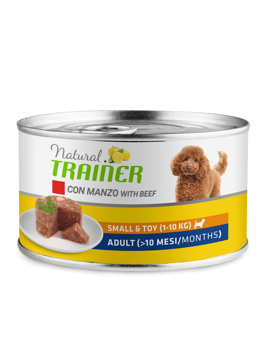 Natural Trainer Cibo Umido Manzo/Riso Per Cani Adulti Taglia Piccola Lattina 150g