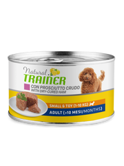 Natural Trainer Cibo Umido Prosciutto/Riso Per Cani Adulti Taglia Piccola Lattina 150g