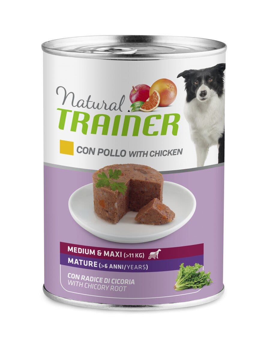 Natural Trainer Cibo Umido Pollo Per Cani Adulti Taglia Grande Lattina 400g