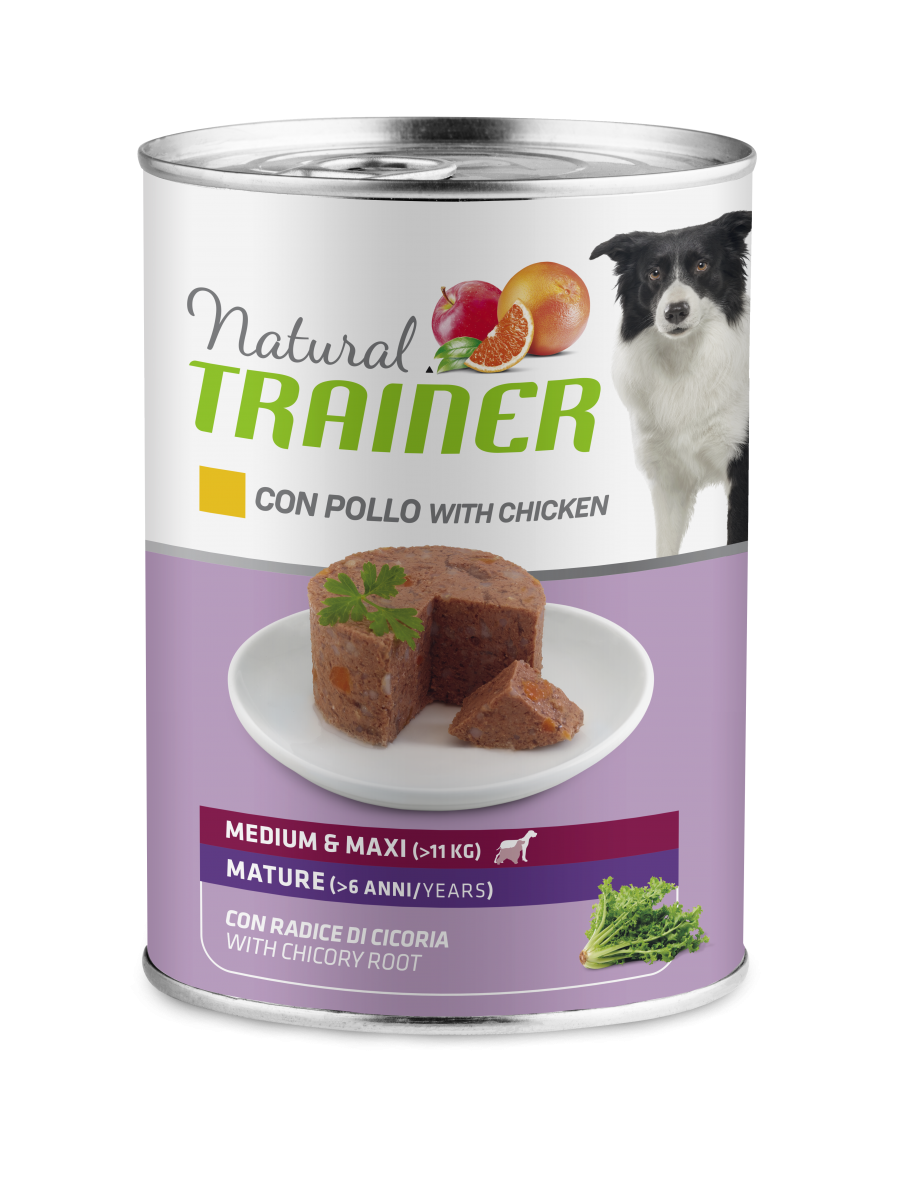 Natural Trainer Cibo Umido Pollo Per Cani Adulti Taglia Grande Lattina 400g