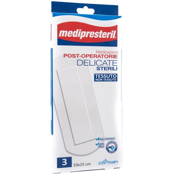 Medipresteril Medicazione Post Operatoria Delicata Sterile 10x25cm 3 Pezzi
