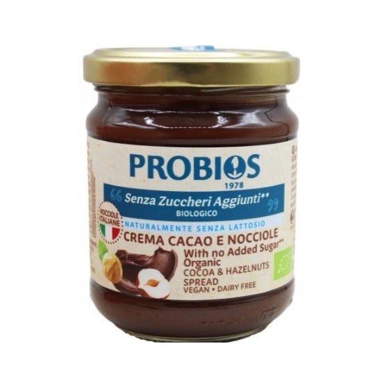 Probios Pâte à tartiner Cacao/Noisettes sans sucres ajoutés 200 g