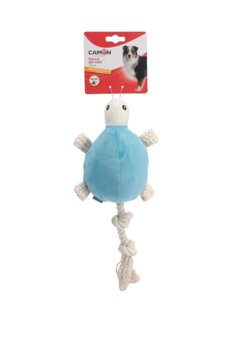 Camon Jouet pour chiens en peluche tortue avec couineur et corde
