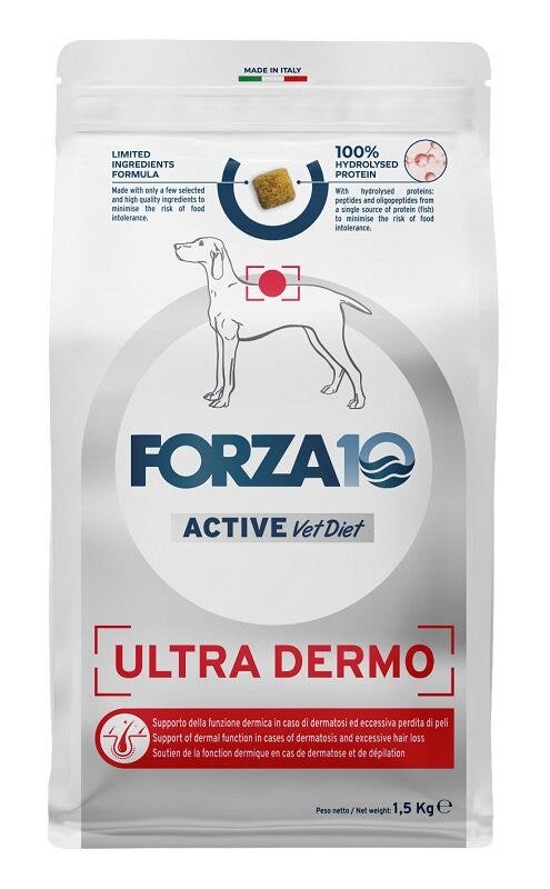 Forza10 Active Vet Pet Ultra Dermo Croquettes au Poisson pour Chiens Adultes 1,5 kg