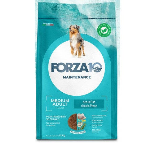 Forza 10 Mantenimento Cibo Secco Pesce Per Cani Adulti Taglia Media Sacco 12kg