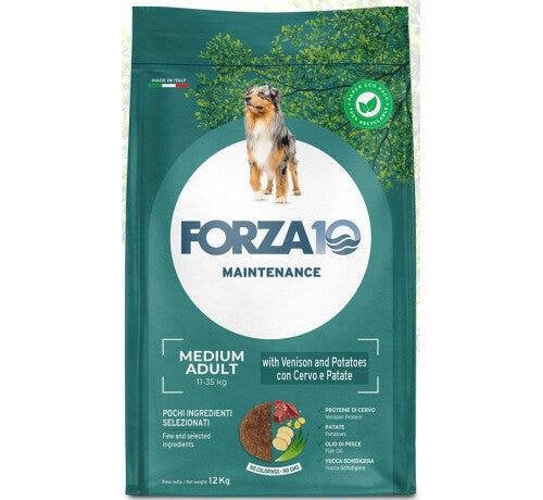 Forza 10 Maintenance au cerf et aux pommes de terre pour chiens adultes de taille moyenne, sac de 12 kg