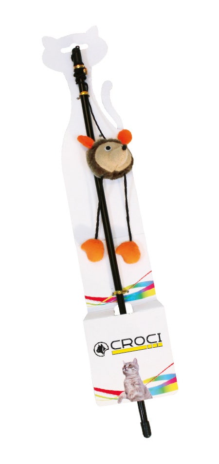 Croci Bâton avec ourson, jouet pour chats, 1 pièce, couleurs assorties