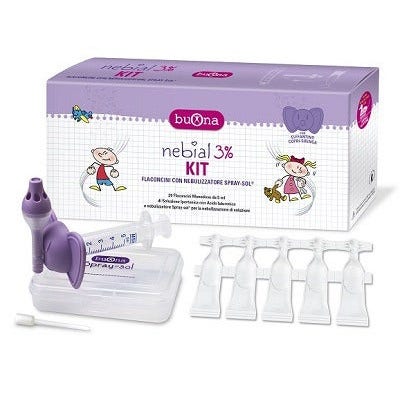 Nebial 3 % Kit Solution Hypertonique Acide Hyaluronique + Spray-sol pour Nébulisation