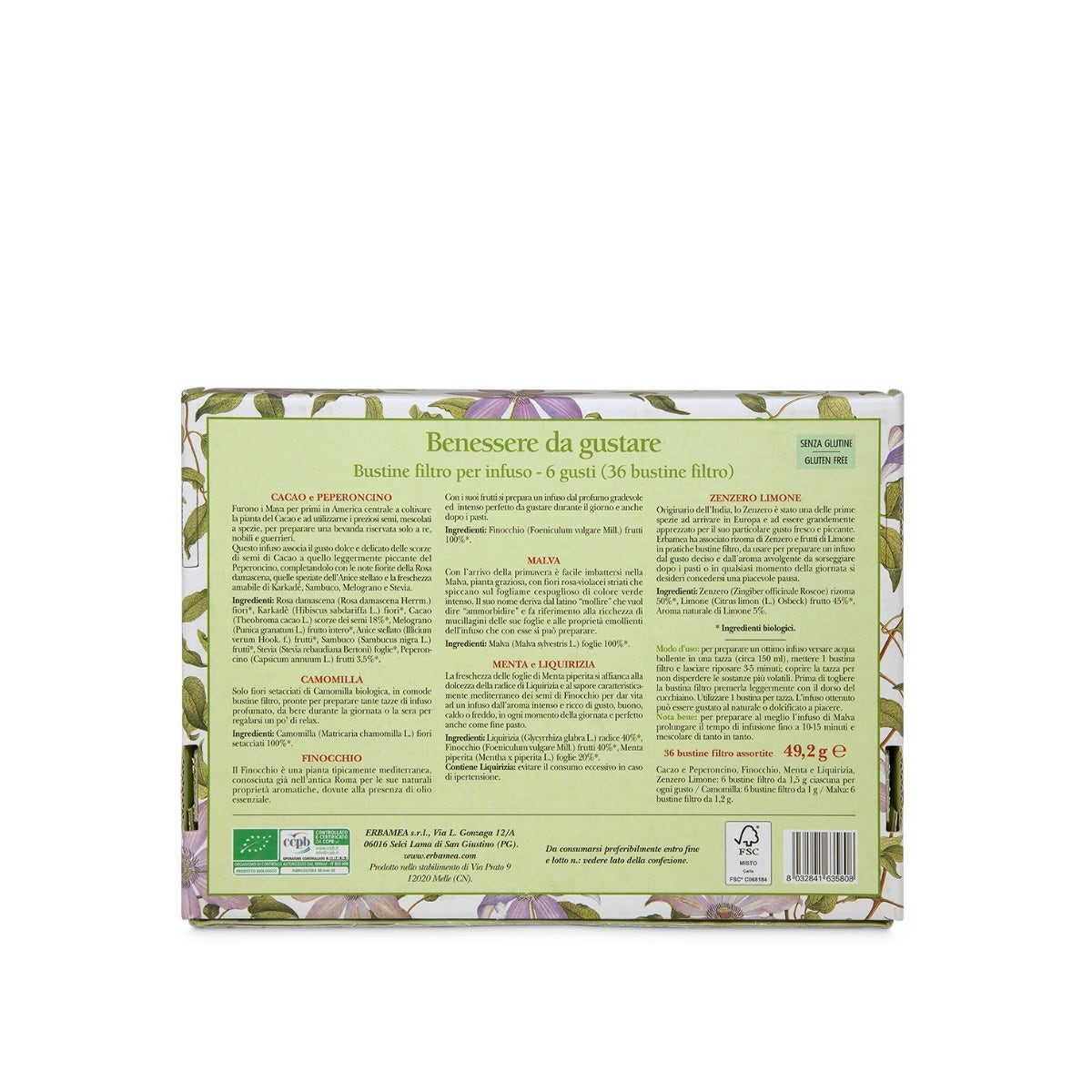 Erbamea Scatola Regalo Benessere Da Gustare Infusi 36 Bustine