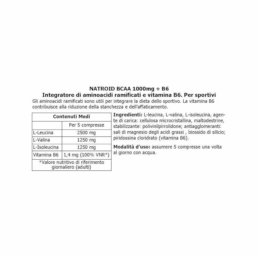 Natroid BCAA 1000mg + B6 180 Compresse