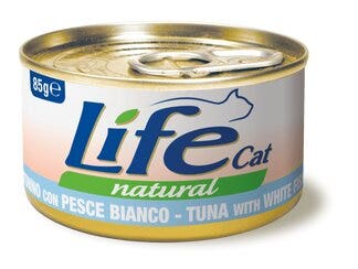 Life Pet Care Nourriture humide au thon et au poisson blanc pour chats adultes 85 g