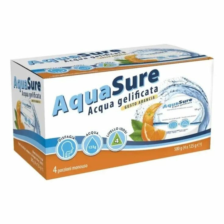 Aquasure Aqua Gelée à l'orange édulcorée, lot de 4 sachets de 125 g