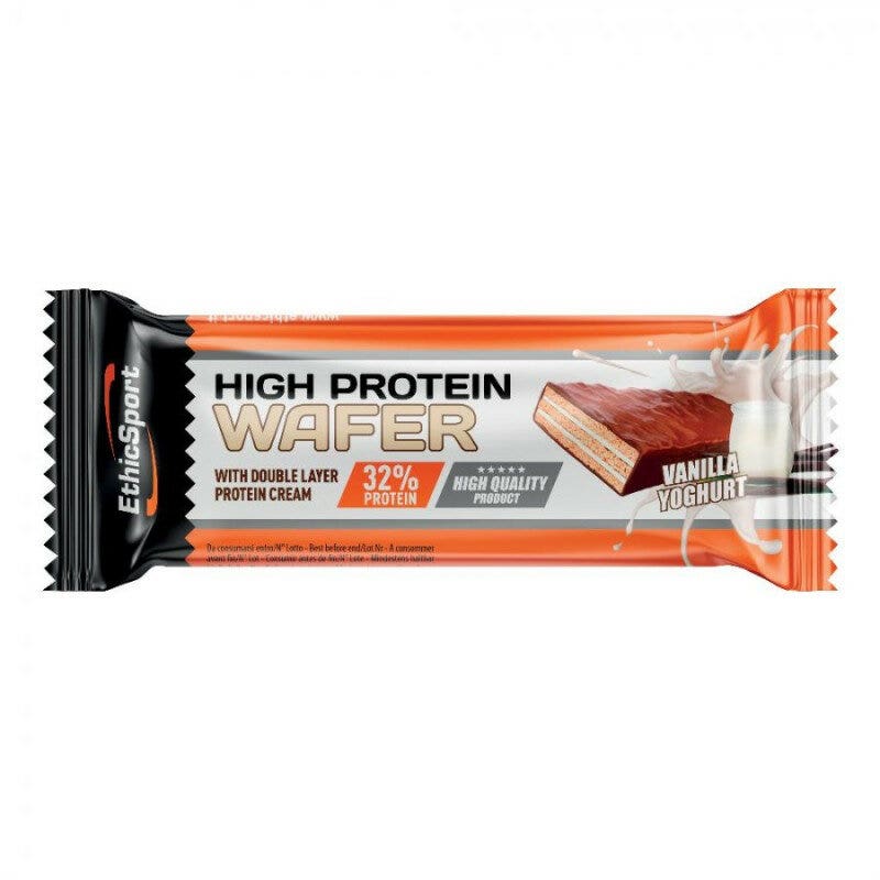 EthicSport High Protein Barre protéinée gaufrette vanille et yaourt  35 g