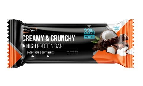 EthicSport Creamy&Crunchy Barre protéinée chocolat noir et noix de coco 30 g