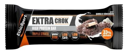 EthicSport Extra Crok Barre croustillante et crémeuse à la crème et au chocolat 50 g