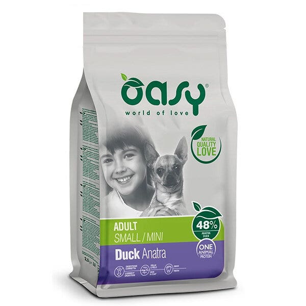 Oasy One Animal Protein Adult Small & Mini au canard pour chiens adultes 800 g