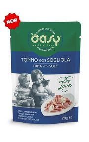 Oasy Wet Cat More Love Thon et Sole pour chats adultes Sachet de 70 g