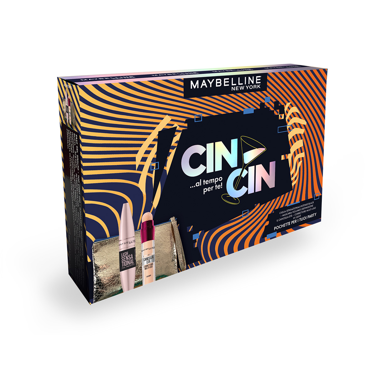 Maybelline New York Coffret Visage Cils Sensationnels Intense Black + Le Efface-Âge 01 (Light)