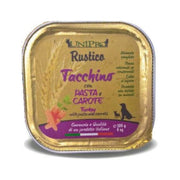 Unipro Rustico Nourriture humide à la dinde, aux pâtes et aux carottes pour chiens, barquette de 100 g