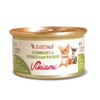 Unipro Viziami Cibo Umido Coniglio Pollo E Patate Per Cani Taglia Piccolissima Barattolo 85g
