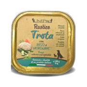 Unipro Rustico Nourriture humide à la truite, au riz et aux légumes pour chiens, barquette de 100 g