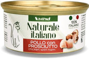 Unipro Naturale Italiano Cibo Umido Pollo Con Prosciutto Per Gatti Adulti Scatoletta 85g