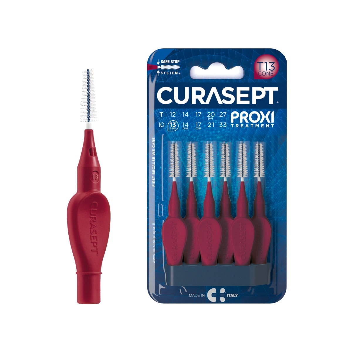 Curasept Brosse interdentaire Proxi T13 Cône Bordeaux 6 pièces