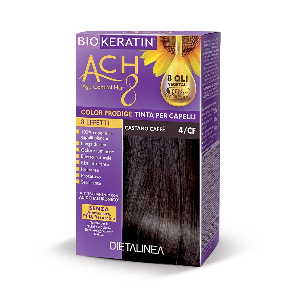 Biokeratin Ach8 Tinta per Capelli Castano Caffè 4/CF