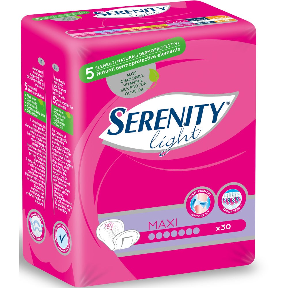 Serenity Pannolone Assorbente Anatomico Light Maxi 30 Pezzi