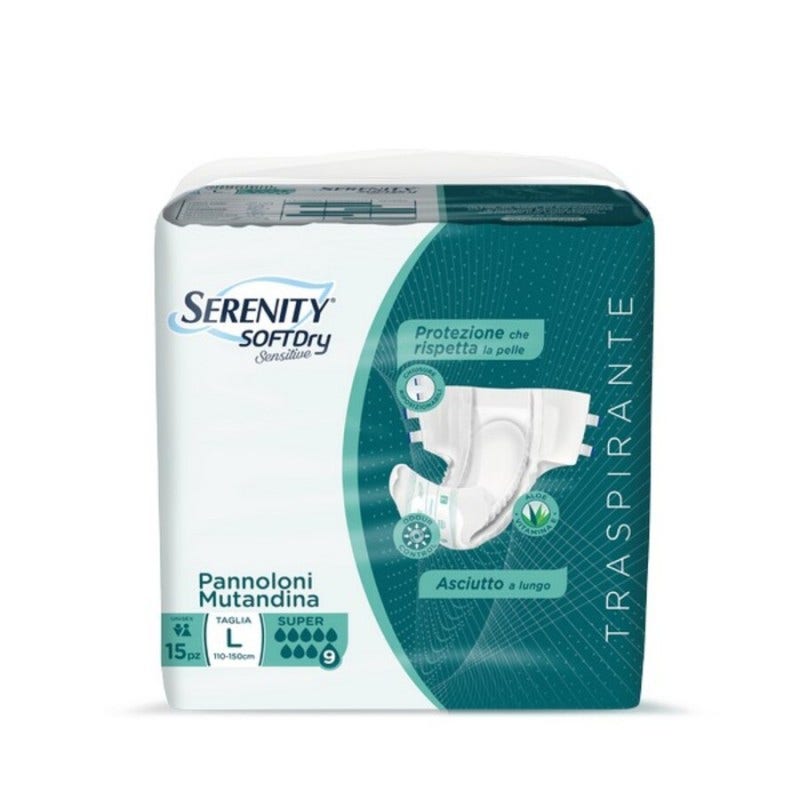 Serenity Soft Dry Sensitive Couches-culottes Super Taille L 15 pièces