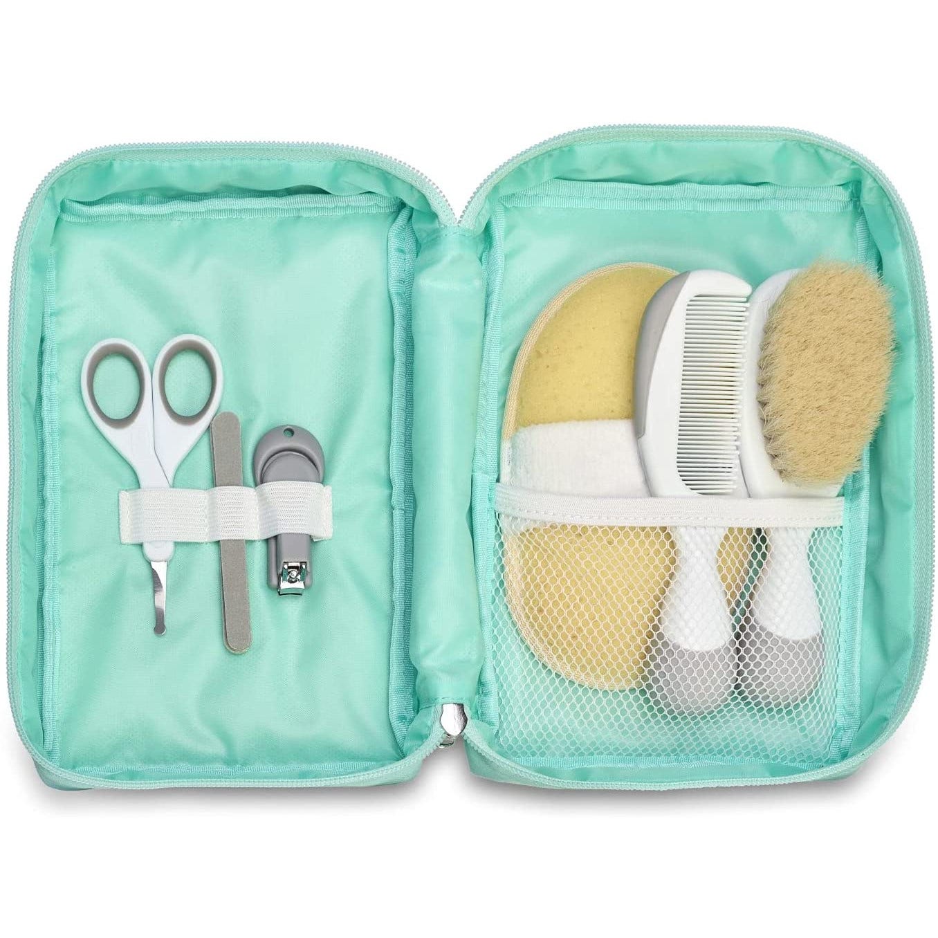 Chicco Kit de voyage brosse + peigne + éponge + ciseaux + coupe-ongles + lime