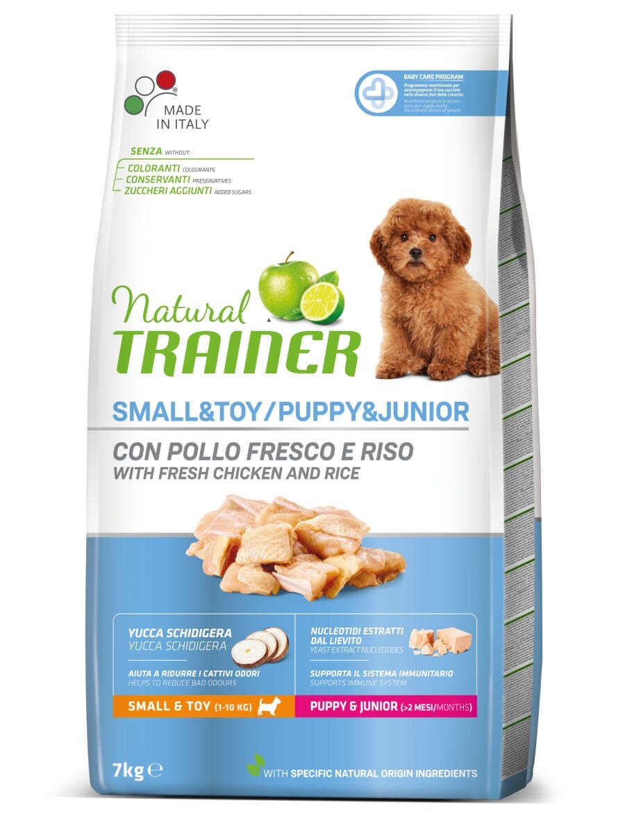 Natural Trainer Crocchette Pollo Fresco Per Cuccioli Di Taglia Piccola Sacco 7kg
