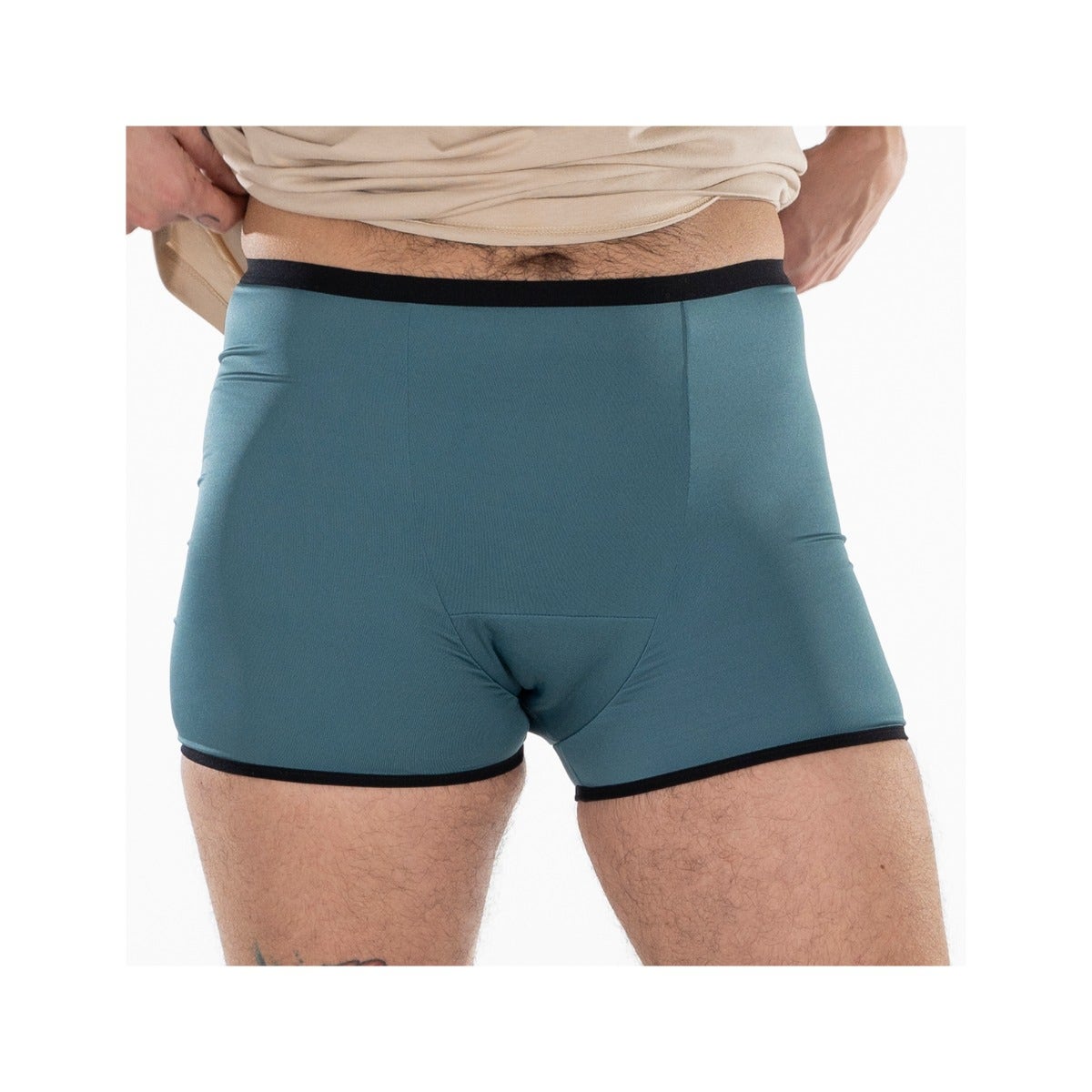 Fluyda Boxer Linea Basic Mutandina Assorbente Bianco/Petrolio Taglia M