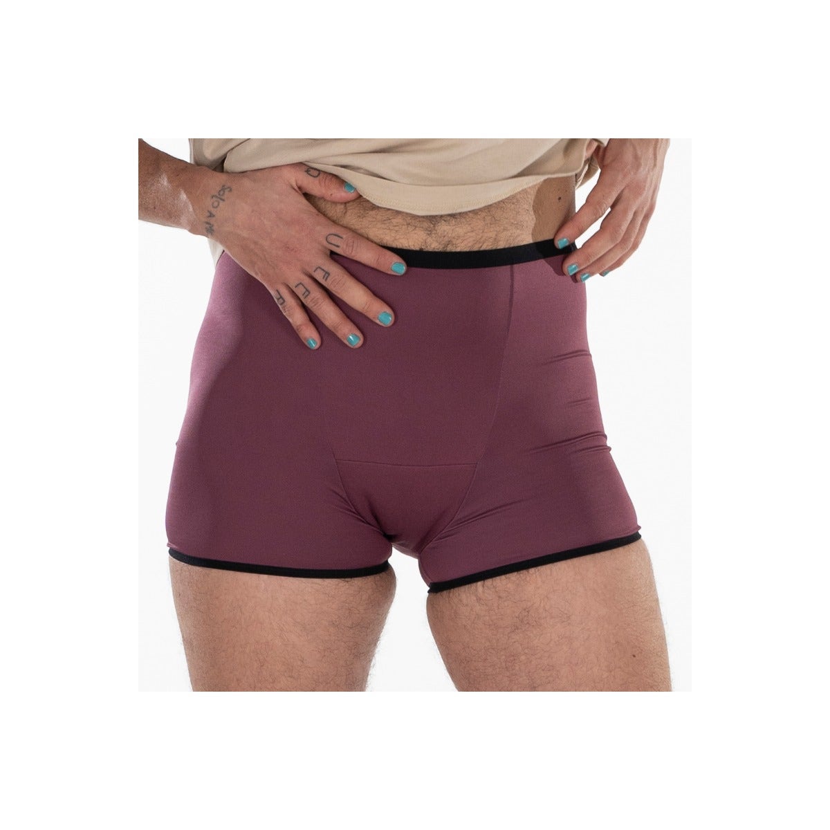 Fluyda Boxer Ligne Basic Culotte absorbante Noir/Bordeaux Taille M