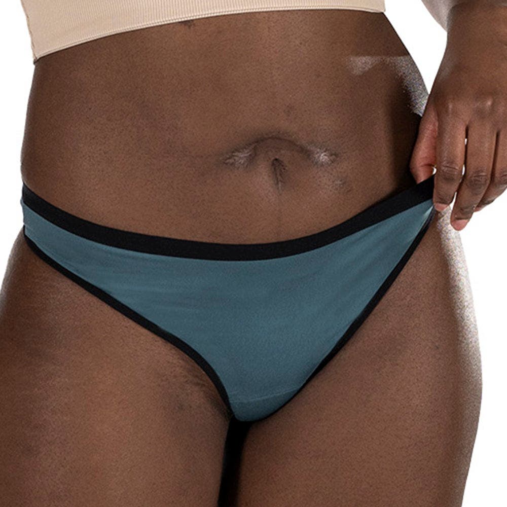 Fluyda Tanga Ligne Basic Culotte Absorbante Noir/Pétrole Taille M