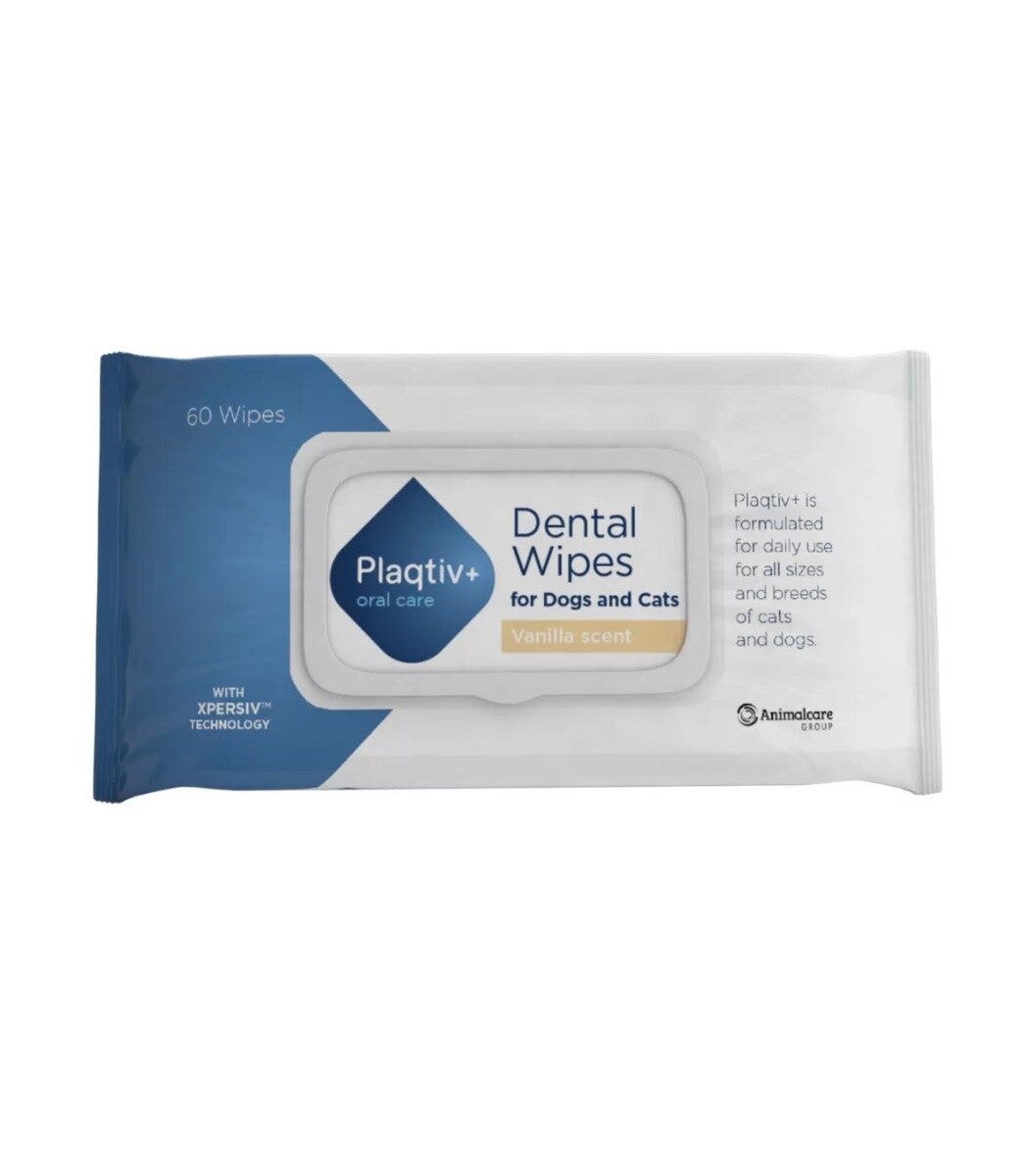 Plaqtiv Oral Care pour chiens et chats, 64 lingettes dentaires