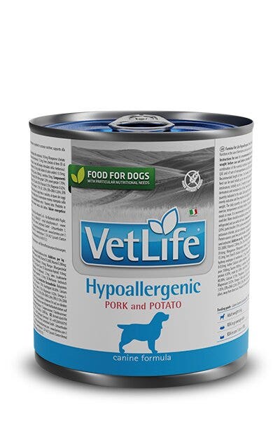 Farmina Vet Life Hypoallergenic Porc et Pommes de terre pour chiens adultes Boîte de 300 g