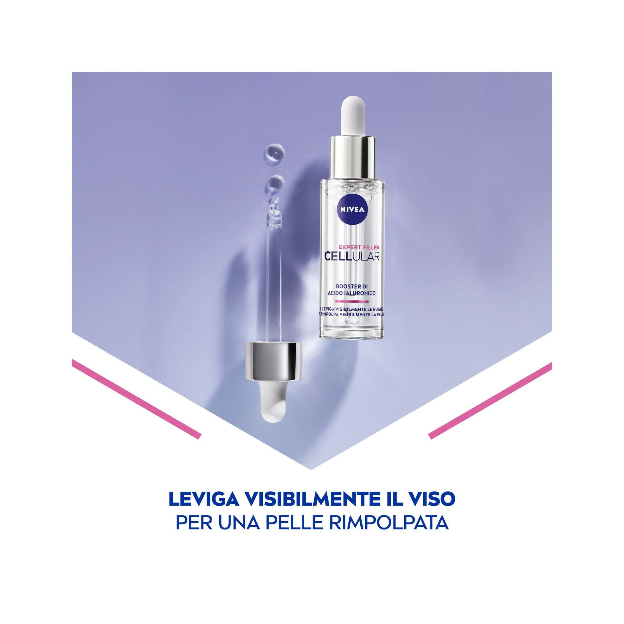 Nivea Cellular Expert Filler Booster à l'acide hyaluronique, sérum visage anti-rides raffermissant 30 ml