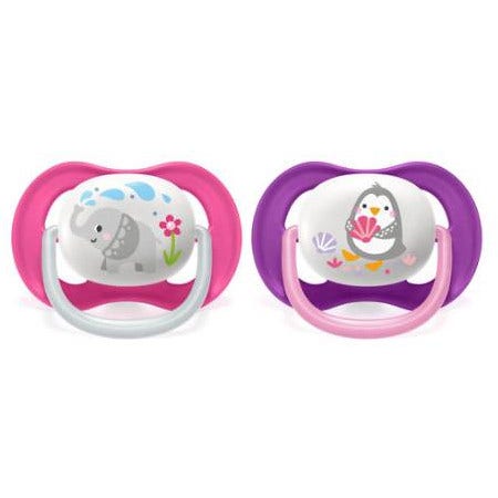 Avent Sucette Ultra Air Animaux Éléphant/Pingouin 6-18 mois 2 pièces