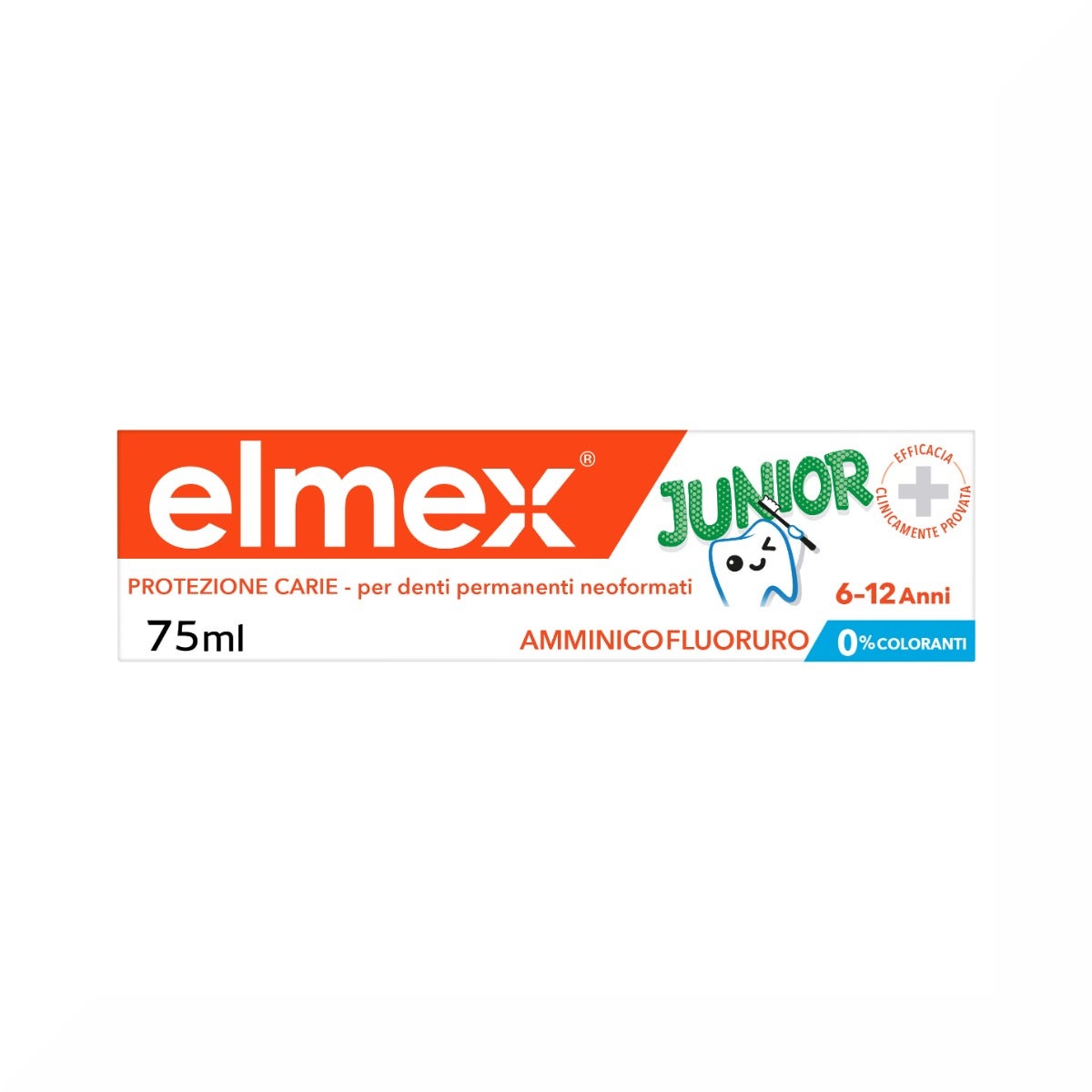 Elmex Dentifrice Junior 6-12 ans Enfants Protection anti-caries 75 ml