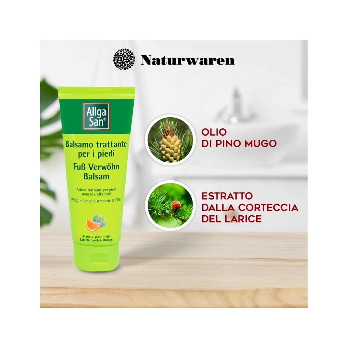 AllgaSan Balsamo Crema Al Pino Mugo E Arancia Per Piedi Secchi 100ml