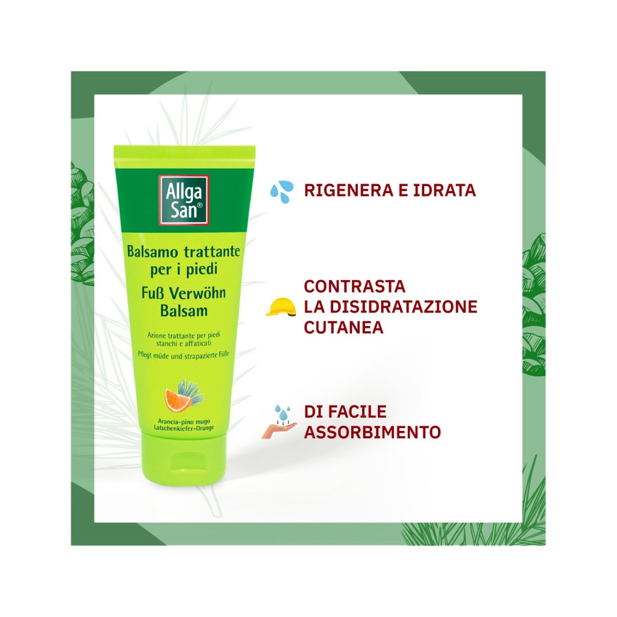 AllgaSan Balsamo Crema Al Pino Mugo E Arancia Per Piedi Secchi 100ml