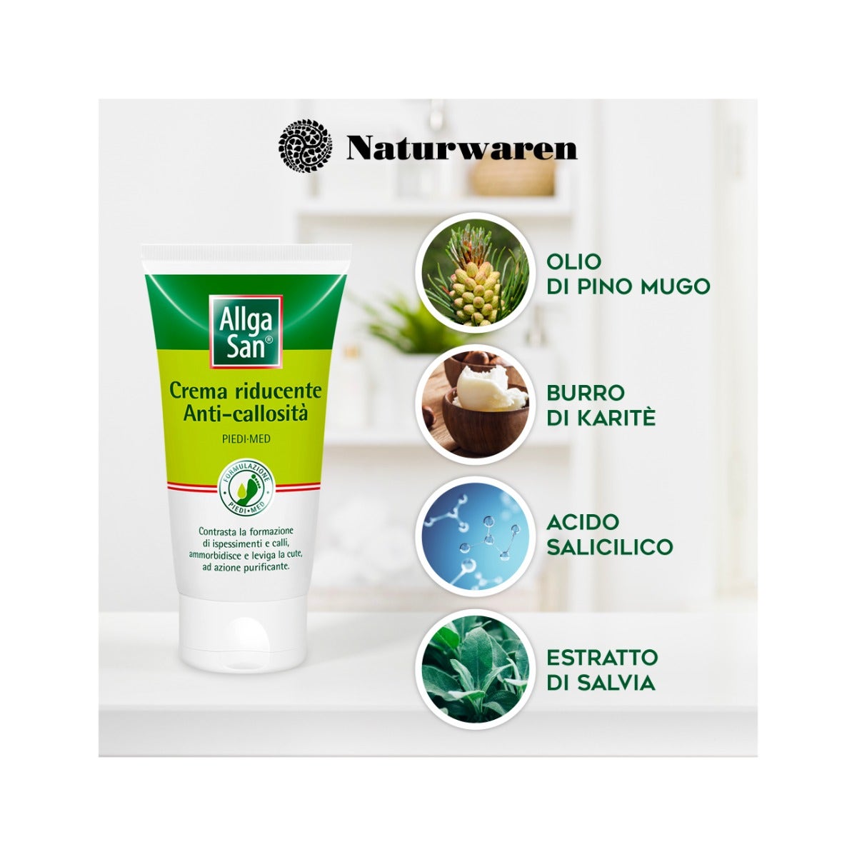 AllgaSan Crema Riducente Anti-Callosità Per Calli Duroni E Piedi Secchi 75ml