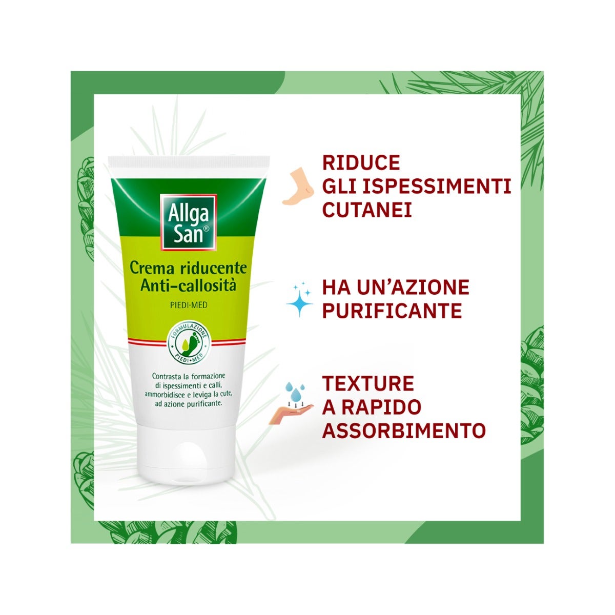 AllgaSan Crema Riducente Anti-Callosità Per Calli Duroni E Piedi Secchi 75ml