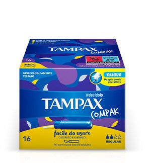 Tampax Compak Regular 16 Assorbenti Interni Flussi Da Leggeri a Medi