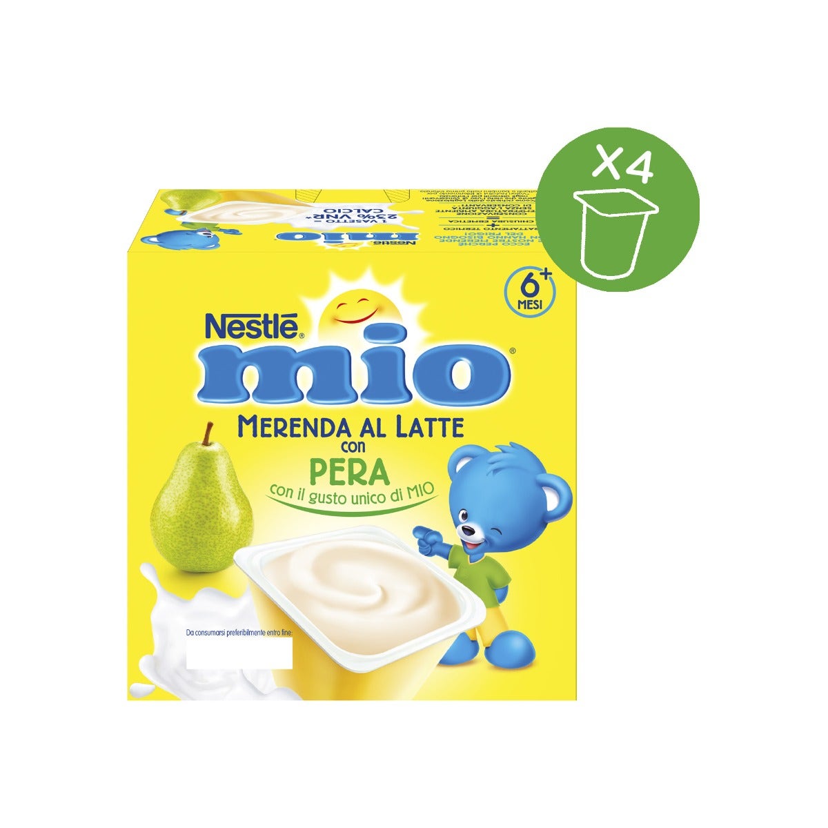Nestlé Mio Merenda Al Latte Pera 4 Vasetti da 100g