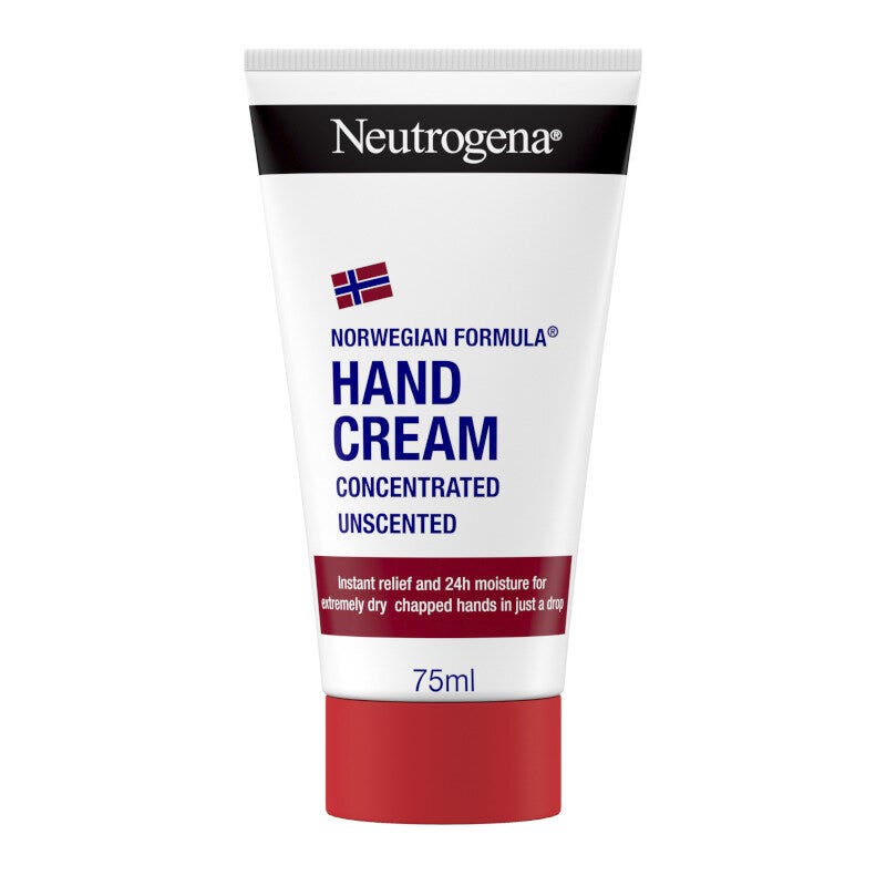 Neutrogena Crème pour les mains sans parfum, formule norvégienne, hydratation intense, adaptée aux mains sèches, 75 ml