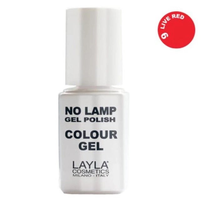Layla No Lamp Gel Polish Colour Gel, couleur n° 9 Live Red, 10 ml
