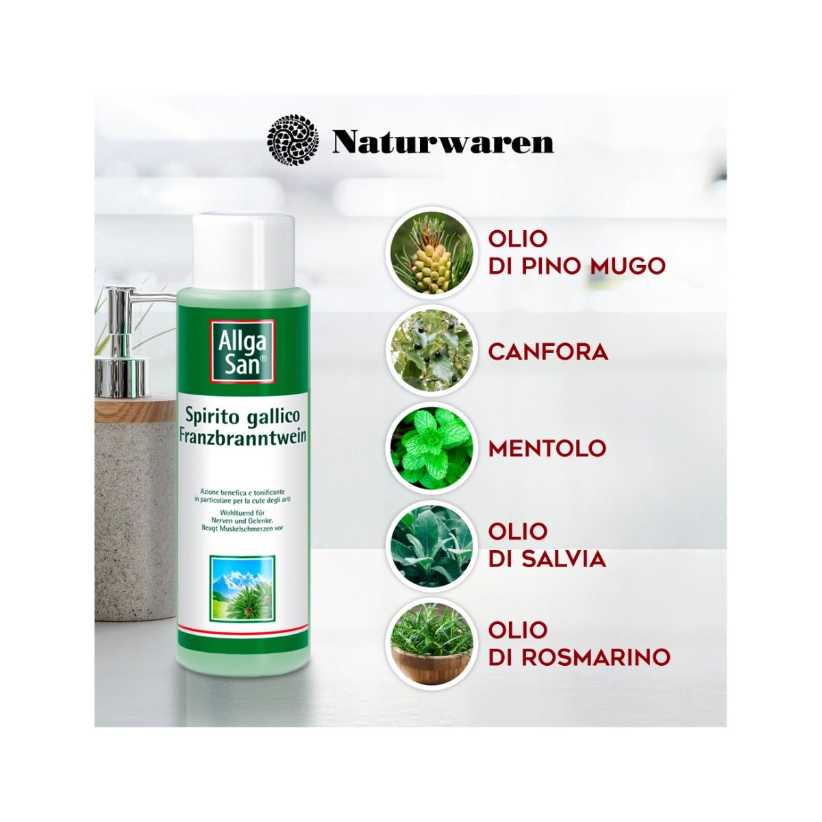 AllgaSan Spirito Gallico Frizione Corpo Per Schiena 250ml