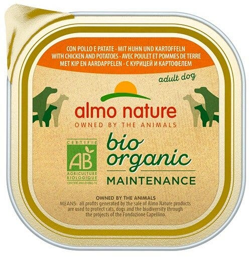 Almo Nature Daily Menu Bio Cibo Umido Pollo E Patate Cani Adulti Vaschetta 300g